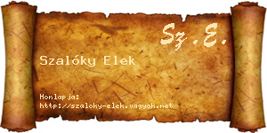 Szalóky Elek névjegykártya