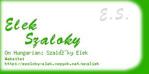 elek szaloky business card